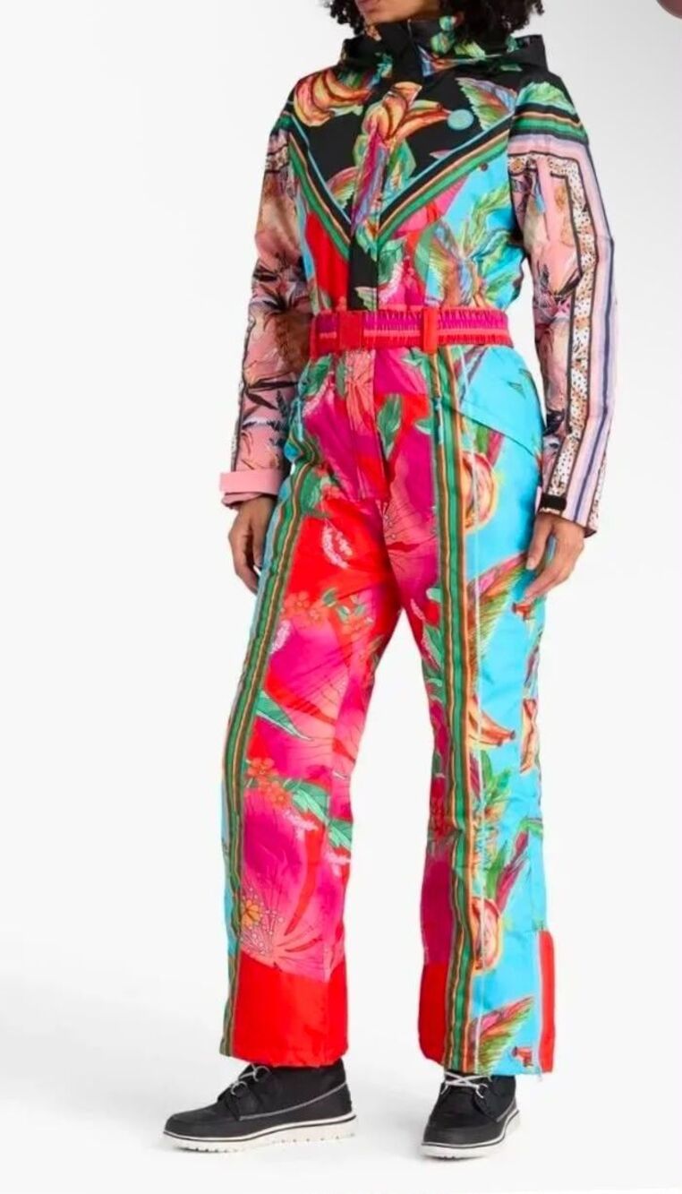 Farm Rio Skiwear Banana Print One Piece Ski Suit Women's XS Colorful Waterproof